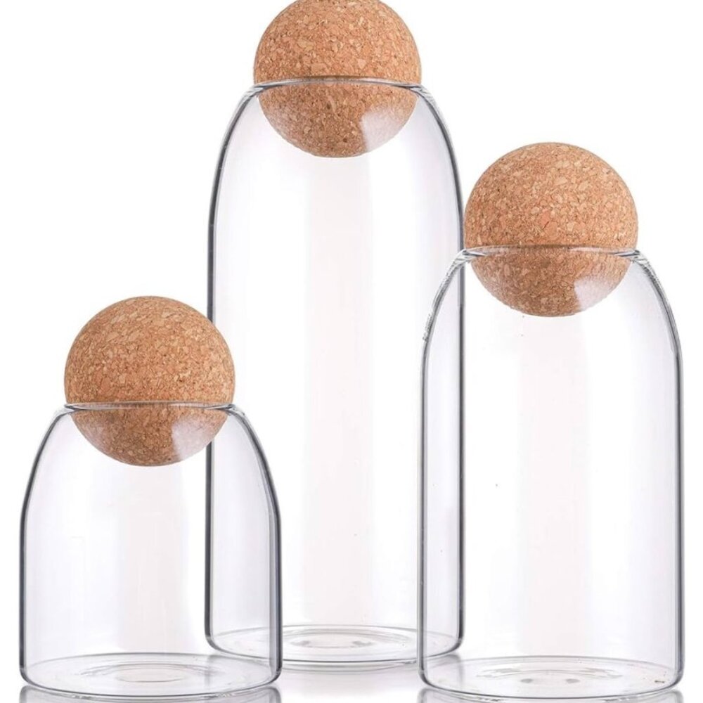 New condition, 3 pack glass storage jars from Suwimut
